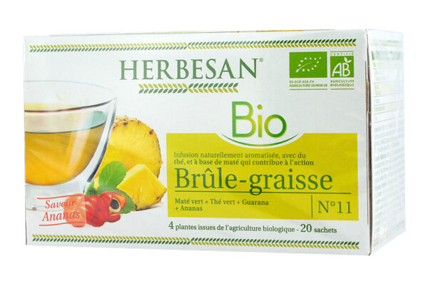 INFUSIONS HERBESAN BIO MATE VERT brûle graisse 20 sachets