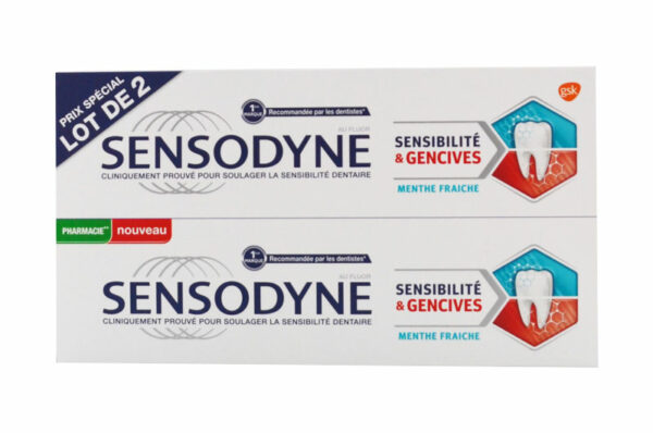 SENSODYNE Sensibilité et Gencives Menthe Fraîche 2x75 ml
