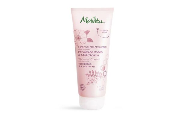 MELVITA Crème de Douche Pétales de Roses et Miel d'Acacia tube 200 ml