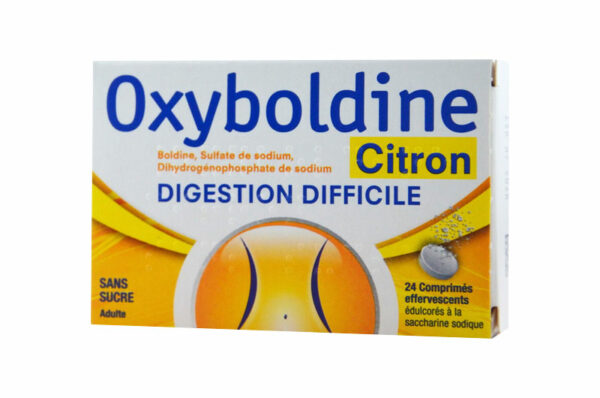 OXYBOLDINE CITRON Sans Sucre digestion difficile 24 cprs effervescents