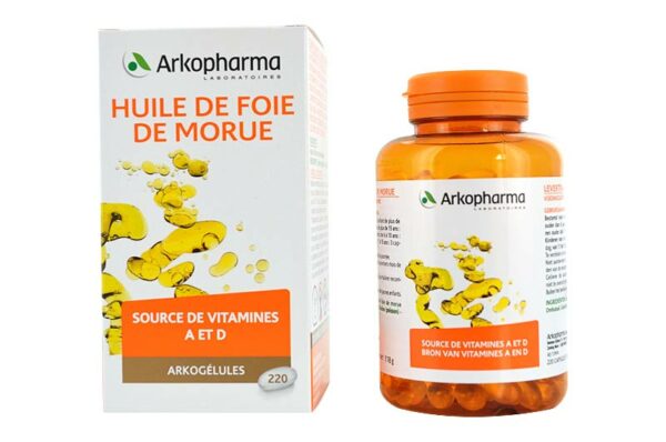 ARKOPHARMA Arkogélules Vitamines A et D Huile de Foie de Morue 220 gélules