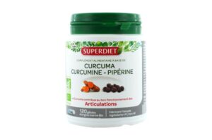 SUPERDIET Curcumine Curcuma Pipérine BIO confort articulaire 120 gélules