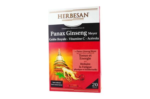 HERBESAN GINSENG + GELEE ROYALE + acerola + vit C 20 ampoules