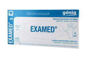 EXAMED Gants d'examen S latex ambidextres non stériles poudrés