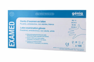 EXAMED Gants d'examen M latex ambidextres non stériles poudrés