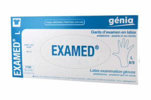 EXAMED Gants d'examen L latex ambidextres non stériles poudrés
