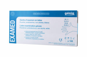 EXAMED Gants d'examen XL latex ambidextres non stériles poudrés