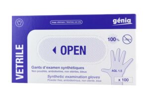 VETRILE Gants d'Examen Synthétiques bleue taillle S 8/9 100 gants