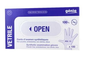 VETRILE Gants d'Examen Synthétiques bleue taillle L 6/7 100 gants