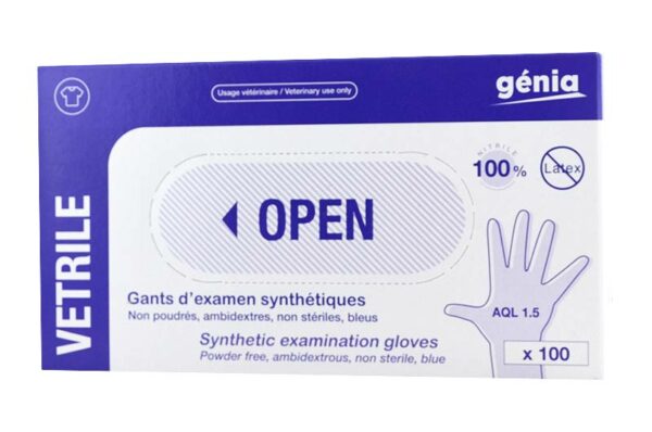 VETRILE Gants d'Examen Synthétiques bleue taillle L 6/7 100 gants
