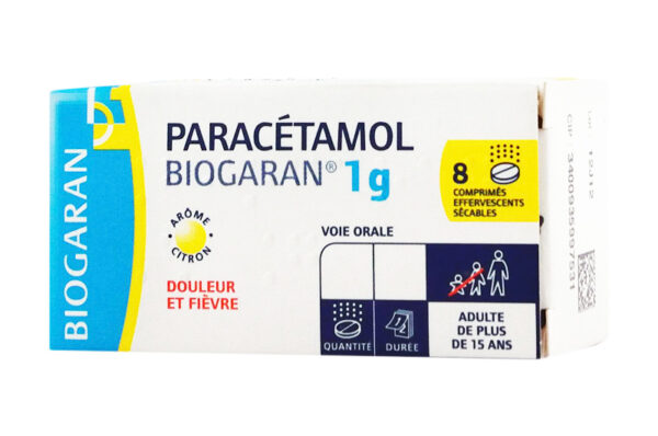 PARACETAMOL BIOGARAN 1000 mg 8 comprimés effervescents