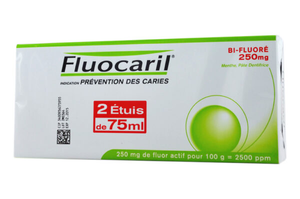 FLUOCARIL BI-FLUORE 250 mg menthe pâte 2x tube 75 ml