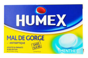 HUMEX pastille mal de gorge menthe sans sucre boite de 24