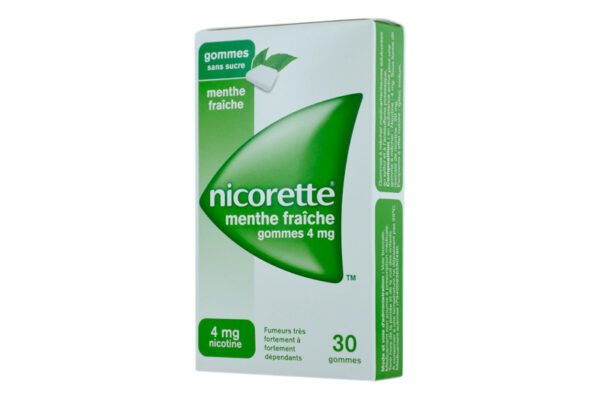 NICORETTE Gomme Menthe Fraîche 4 mg Sans Sucre boîte de 30
