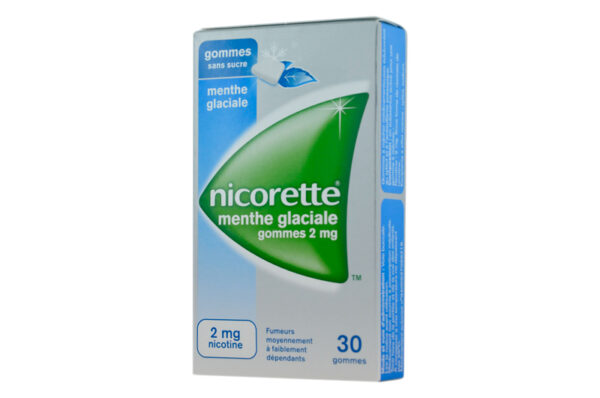 NICORETTE Gomme Menthe Glaciale 2 mg Sans Sucre boîte de 30