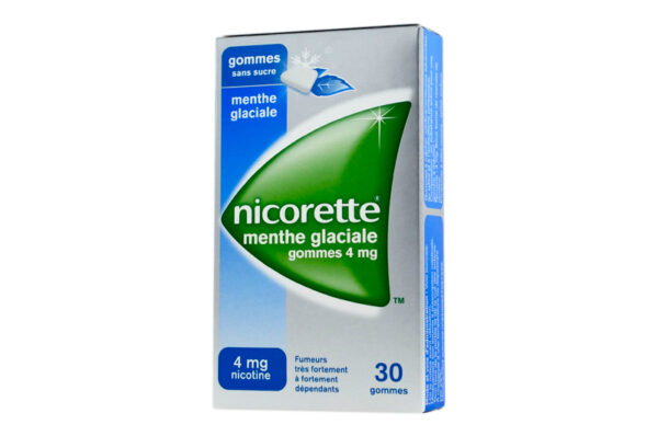 NICORETTE Gomme Menthe Glaciale 4 mg Sans Sucre boîte de 30
