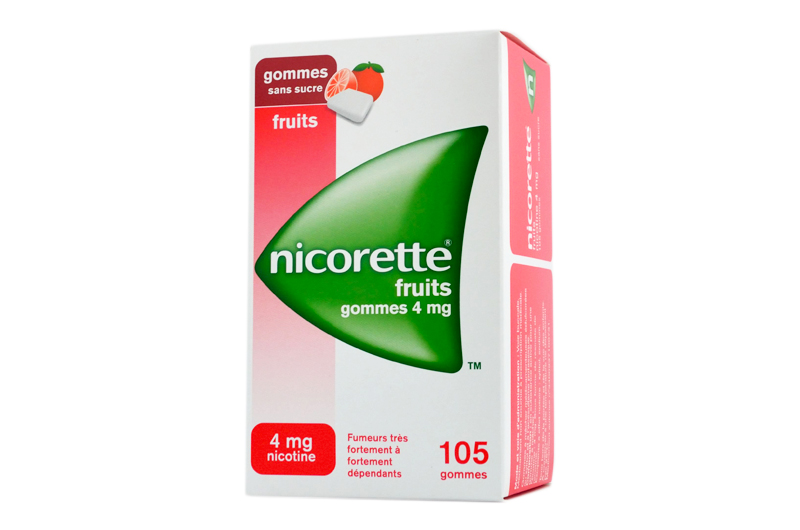 NICORETTE FRUIT GOMME A MACHER 105 X 4 MG : Gommes à mâcher