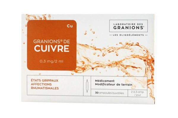 GRANIONS de Cuivre 30 ampoules buvables