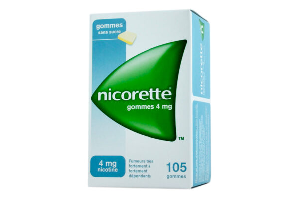 NICORETTE Gomme 4 mg Sans Sucre boîte de 105