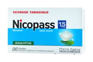 NICOPASS 1,5 mg pastilles sans sucre à sucer eucalyptus boîte de 96