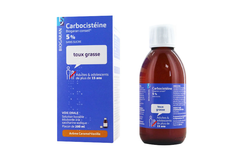 Carbocistéine 5% Toux Grasse Sirop Sans Sucre 200ml