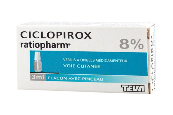 CICLOPIROX 8% RATIOPHARM VERNIS 3 ml