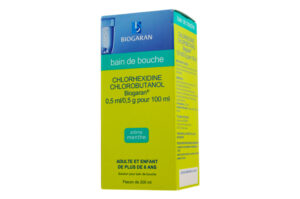 CHLORHEXIDINE/CHLOROBUTANOL BIOGARAN 0,5 ml/0,5 mg pour 100 ml flacon 200 ml