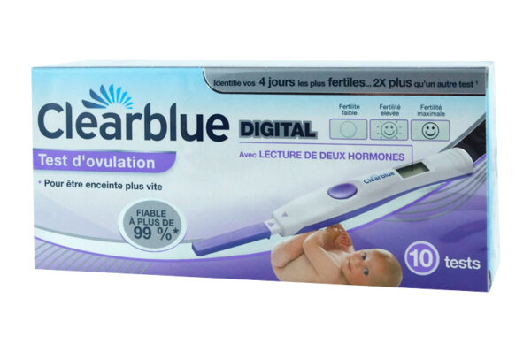 CLEARBLUE Test d’Ovulation Digital Avancé 2 Hormones (4 jours de fertilité) x 10