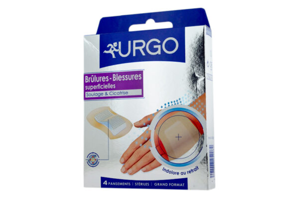 URGO brûlures blessures pansements grands modèles boite de 4