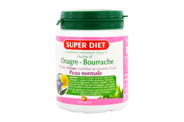 SUPER DIET Huiles d'Onagre et Bourrache  200 capsules