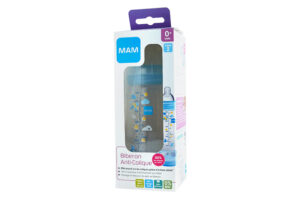 MAM Lot de 2 Biberons Anti-Colique +0 mois (1 Vert + 1 Bleu) 2X260 ml 