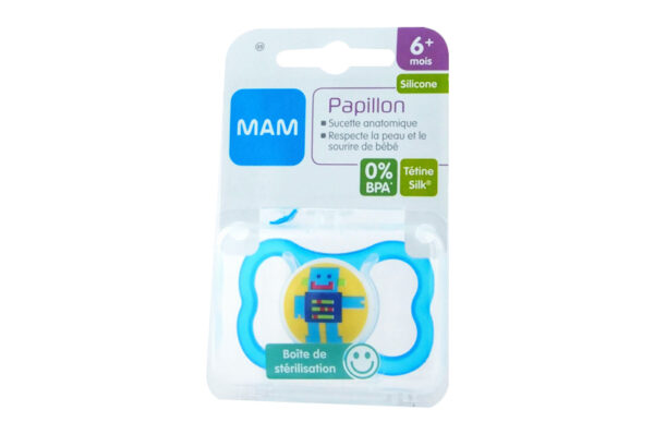 MAM Sucette Anatomique Air silicone +1 boite de transport bébés de + de 6 mois.