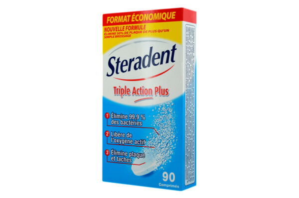 STERADENT nettoyant triple action 90 comprimés