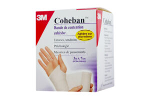 COHEBAN bande de contention cohésive élastique blanc 7cmx3m