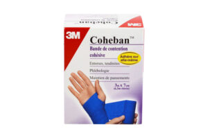 COHEBAN bande de contention cohésive élastique bleu 7cmx3m