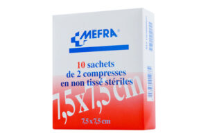 COMPRESSES Non tissées stériles boîte de 10 sachets 7,5cmx7,5cm