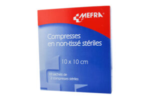 COMPRESSES Non tissées stériles boîte de 50 sachets 7,5cmx7,5cm