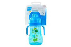 MAM Biberon de transition repas 2ème âge BLEU  220 ml + tétine ultra-douce