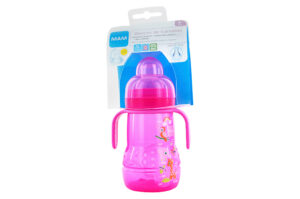 MAM Biberon de transition repas 2ème âge ROSE  220 ml + tétine ultra-douce