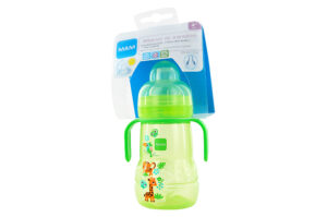 MAM Biberon de transition repas 2ème âge VERT  220 ml + tétine ultra-douce
