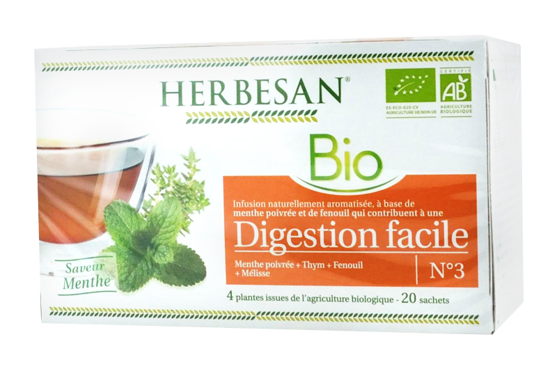 Infusion Menthe Poivrée, Fenouil Digestion Facile Bio 20 Sachets