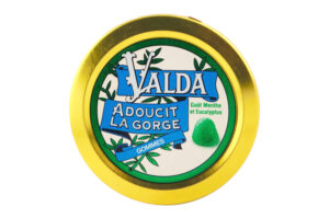 VALDA Gommes  sucre goût menthe eucalyptus boîte 50