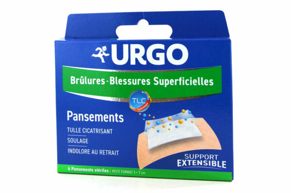 URGO Brûlures et Blessures Superficielles 5x7 cm boite de 6