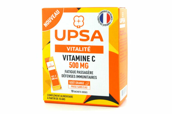 UPSA Vitalité vitamine C 500 mg orange 10 sachets-doses