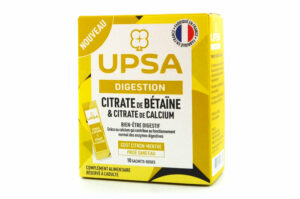 UPSA Digestion Citrate de Bétaïne 400 mg et Citrate de Calcium 120 mg citron-menthe 10 sachets-doses