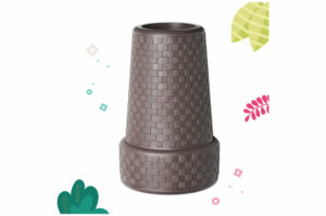 Embout Canne fixe 16 mm effet carbone chocolat