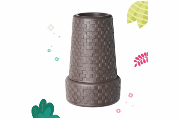 Embout Canne fixe 16 mm effet carbone chocolat