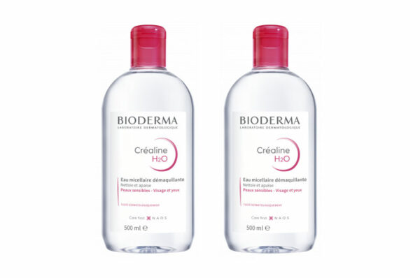 BIODERMA CREALINE H2O Eau Micellaire sans parfum 500ml – lot de 2