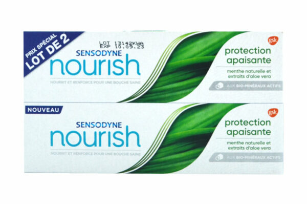 SENSODYNE Nourish Dentifrice Protection Apaisante 2 x 75 ml