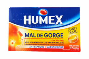 HUMEX Mal de Gorge – 24 pastilles Miel-Citron sans sucre